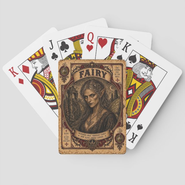 Jeu De Cartes Fée, monstres de cirque vintage (dos)