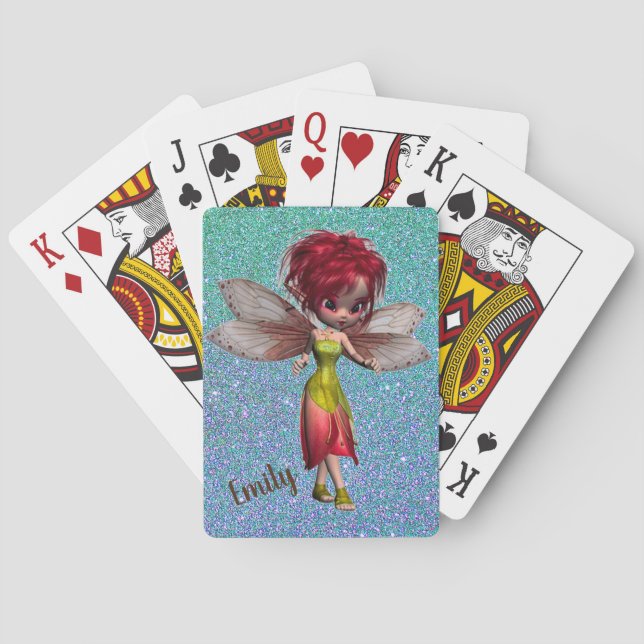 Jeu De Cartes Fée sur paillettes (dos)