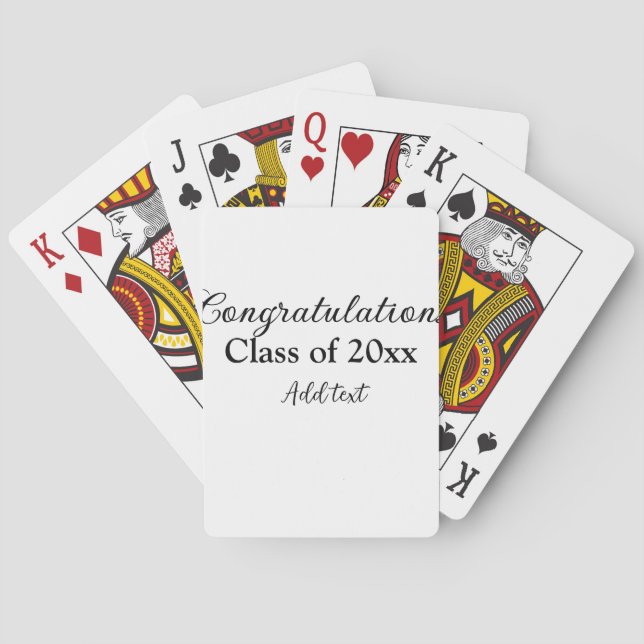 Jeu De Cartes Félicitations de graduation simples clas d'ajout m (dos)