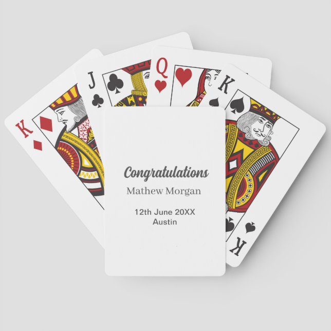Jeu De Cartes Félicitations félicitations diplômé nom année clas (dos)