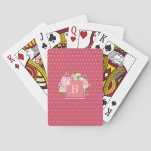 Jeu De Cartes Feminine Chic Monogramme Rose Floral
