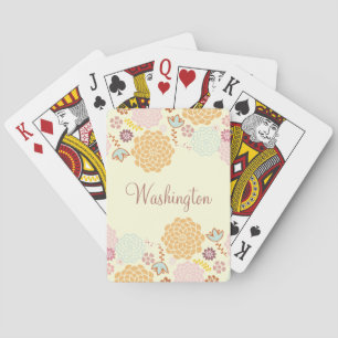 Jeu De Cartes Feminine Fancy Floral Moderne Personnalisé