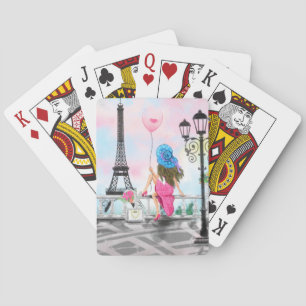 Jeu De Cartes Femme À Paris Tour Eiffel Jouer Des Cartes Cadeaux