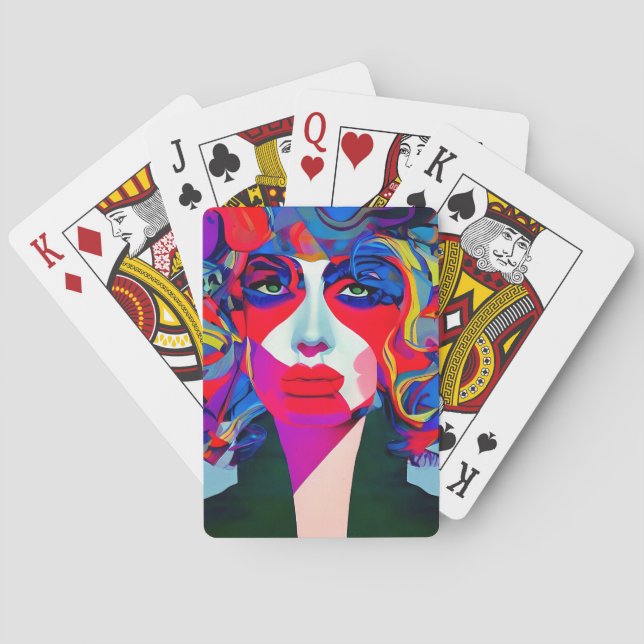 Jeu De Cartes Femme Abstraite (dos)