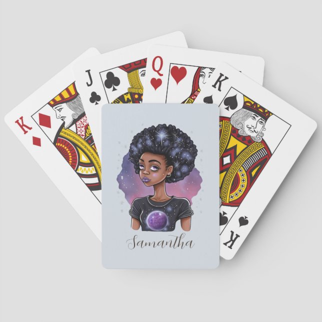 Jeu De Cartes Femme Afro Élégante (dos)