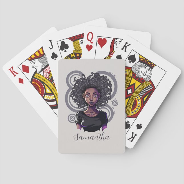 Jeu De Cartes Femme afro magique (dos)