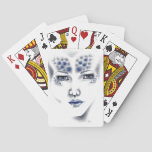 Jeu De Cartes Femme Alien Univers Miss Univers Original Art