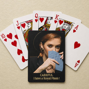 Jeu De Cartes Femme amusante avec un cadeau photo Royal Flush
