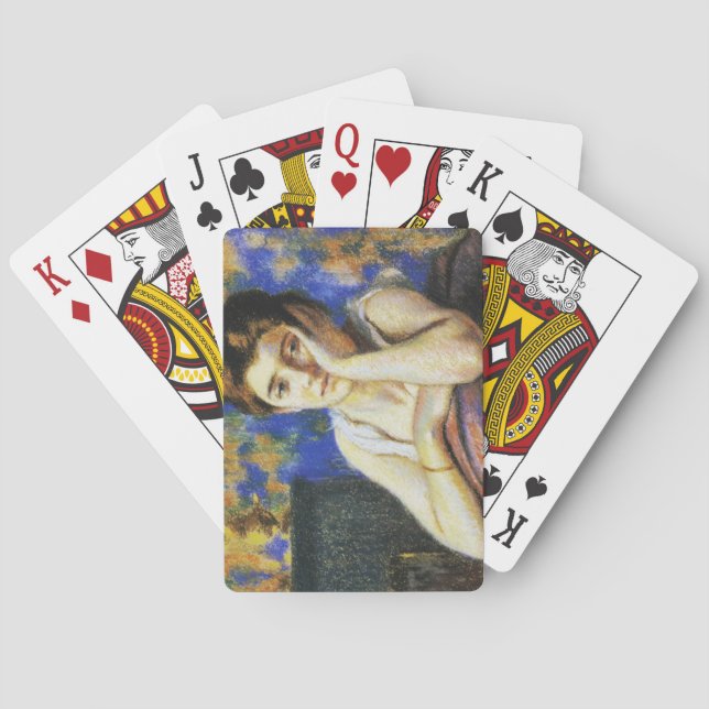 Jeu De Cartes Femme appuyée sur une chaise (dos)