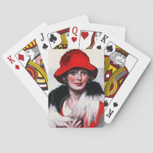 Jeu De Cartes Femme au chapeau rouge