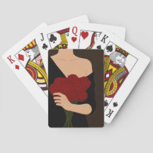 Femme aux fleurs rouges