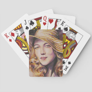 Jeu De Cartes Femme avec casquette