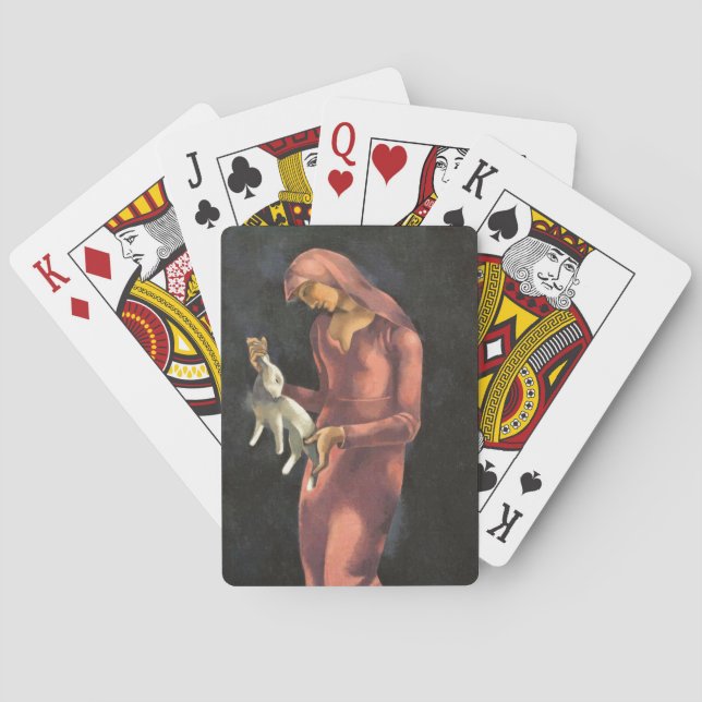 Jeu De Cartes Femme avec un lapin (dos)