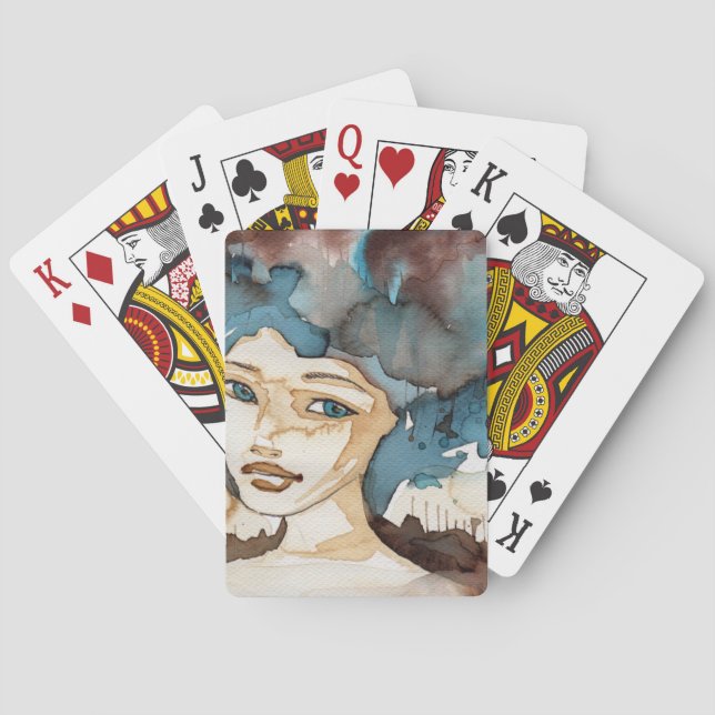 Jeu De Cartes Femme bleue (dos)