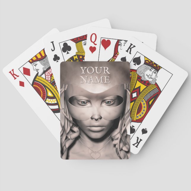 Jeu De Cartes Femme en masque masqué (dos)
