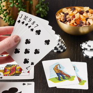 Jeu De Cartes Femme et chien jouant à aller chercher