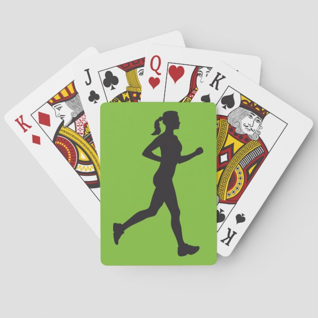 Jeu De Cartes femme faisant du jogging (dos)