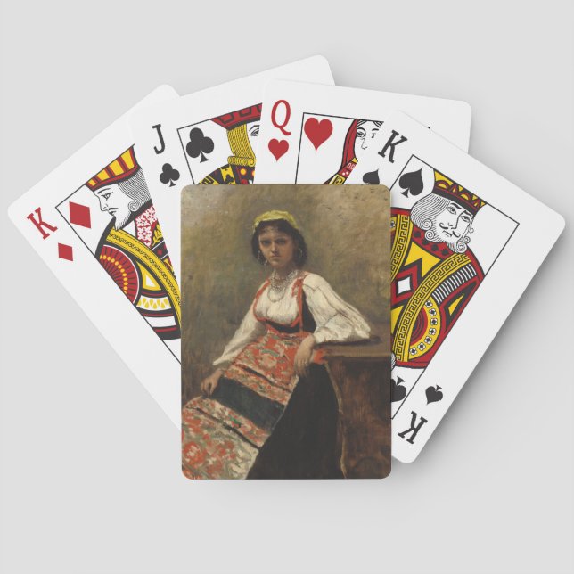 Jeu De Cartes Femme italienne (La Morieri) par Corot (dos)