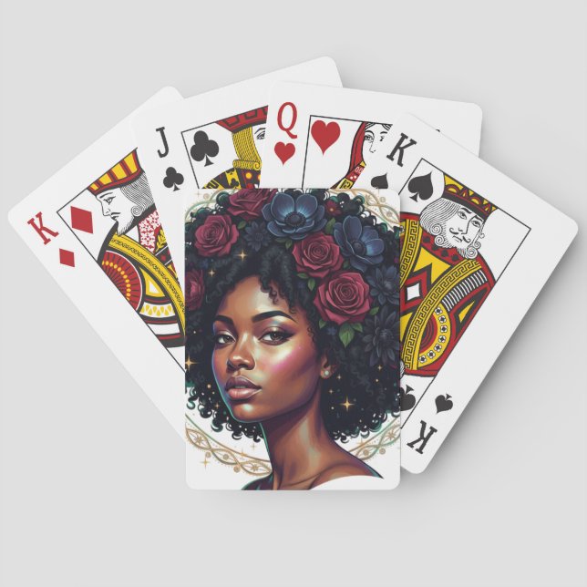 Jeu De Cartes Femme noire Fleur Afro (dos)