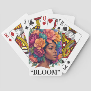 Jeu De Cartes Femme noire inspirante Fleur Bloom Afro
