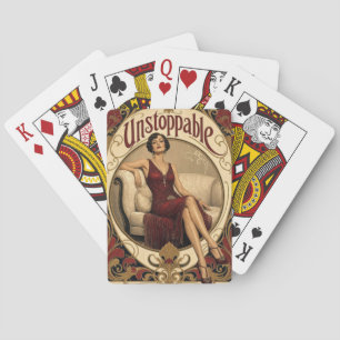 Jeu De Cartes Femme Posée Irrésistible dans le Style Art Nouveau
