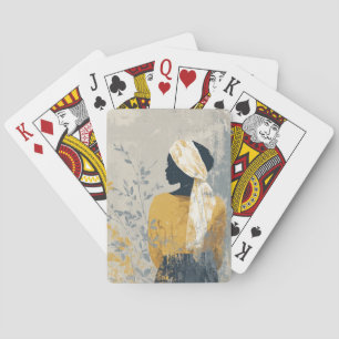 Jeu De Cartes Femme sereine et tout le feuillage doré