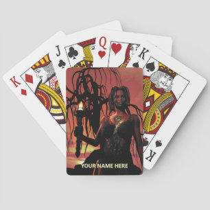 Jeu De Cartes Femme tenant flambant torche. Personnalisé