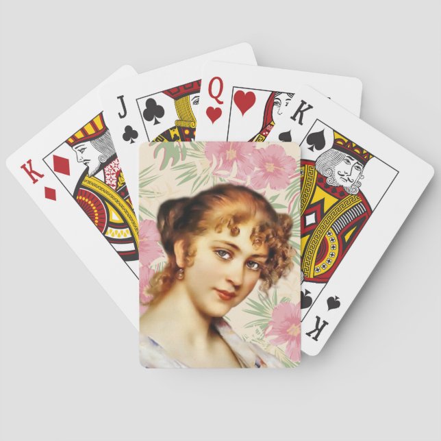 Jeu De Cartes Femme victorienne jouant aux cartes (dos)