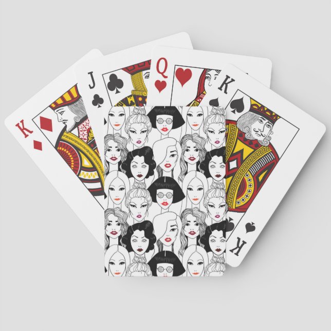Jeu De Cartes Femmes avec le motif de rouge à lèvres (dos)