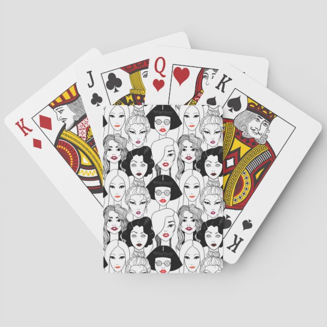 Jeu De Cartes Femmes avec Motif à lèvres (dos)