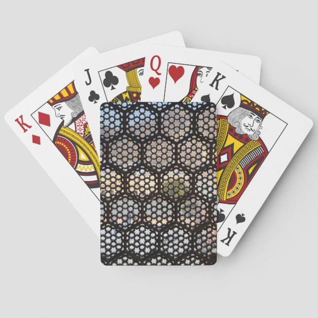 Jeu De Cartes Fenêtre de treillis géométrique, Inde (dos)