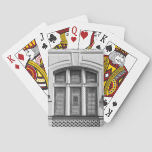 Jeu De Cartes Fenêtre Prague Noir et Blanc Jouer des cartes