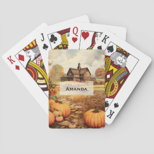 Jeu De Cartes Ferme citrouille automne récolte Thanksgiving