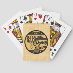 Jeu De Cartes Ferme d'abeilles de miel NOM PERSONNALISÉ Ruche de