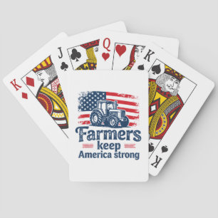 Jeu De Cartes Ferme de tracteur de fermier américain patriotique