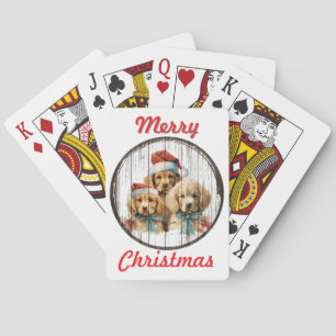 Jeu De Cartes Festif Chiot Noël Jouer des cartes