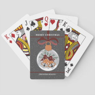 Jeu De Cartes Festif cloches de Noël Ornament Vélos Jouer C