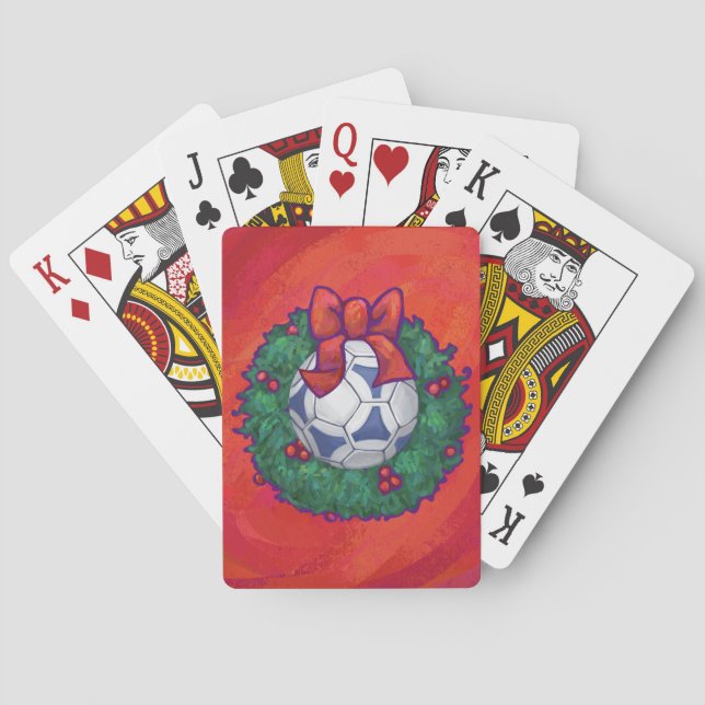 Jeu De Cartes Festive Futbal en couronne rouge (dos)