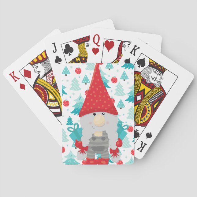 Jeu De Cartes Festive Gnome avec cadeaux (dos)
