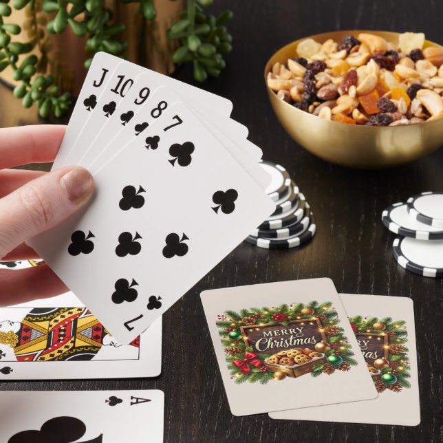 Jeu De Cartes Festive Joyeux mot d'art de Noël (In Situ)