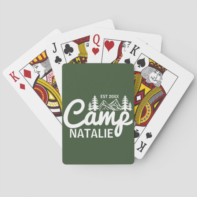 Jeu De Cartes Fête de Bachelorette de Camp Personnalisée Demoise (dos)