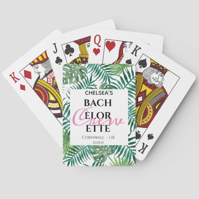 Jeu De Cartes Fête de Bachelorette Fleur Tropicale Verdure  (dos)