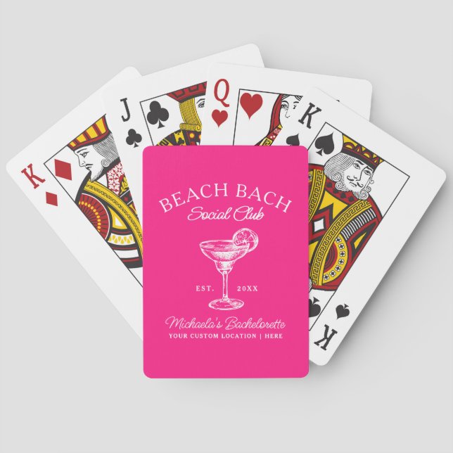 Jeu De Cartes Fête de Fille de Bachelorette de Plage Musique Ros (dos)