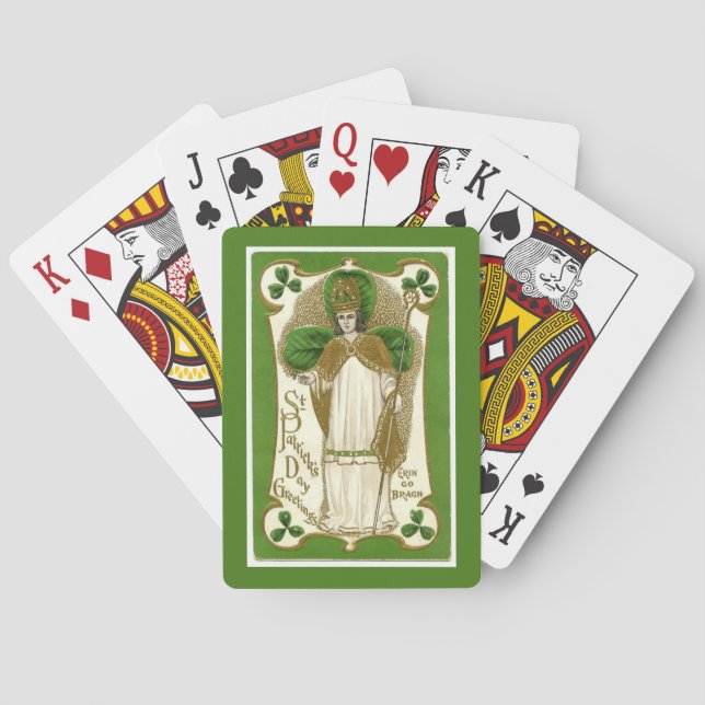 Jeu De Cartes Fête de la Saint-Patrick Irlandaise Religieuse Cat (dos)