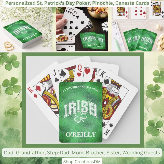 Jeu De Cartes Fête de la Saint Patrick personnalisée Pinochle, C (Créateur téléchargé)