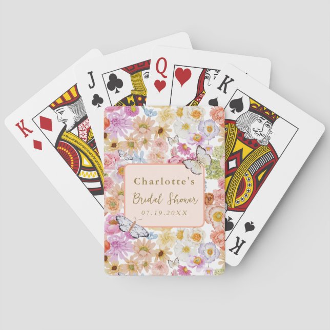 Jeu De Cartes Fête de mariage papillon floral Bloom estivale per (dos)