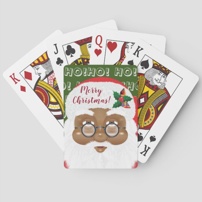 Jeu De Cartes Fête de Noël du Père Noël africain américain (dos)