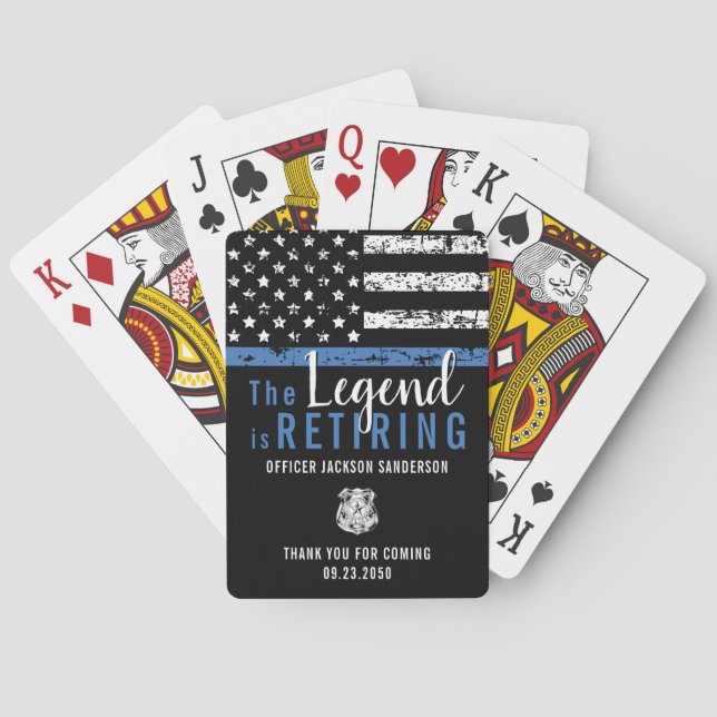 Jeu De Cartes Fête de retraite d'un agent de police (dos)