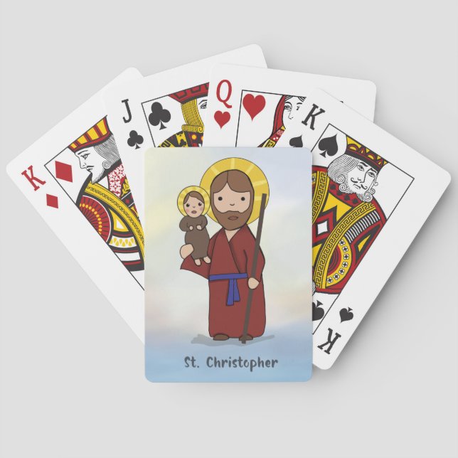 Jeu De Cartes Fête de Saint-Christophe Saint catholique (dos)