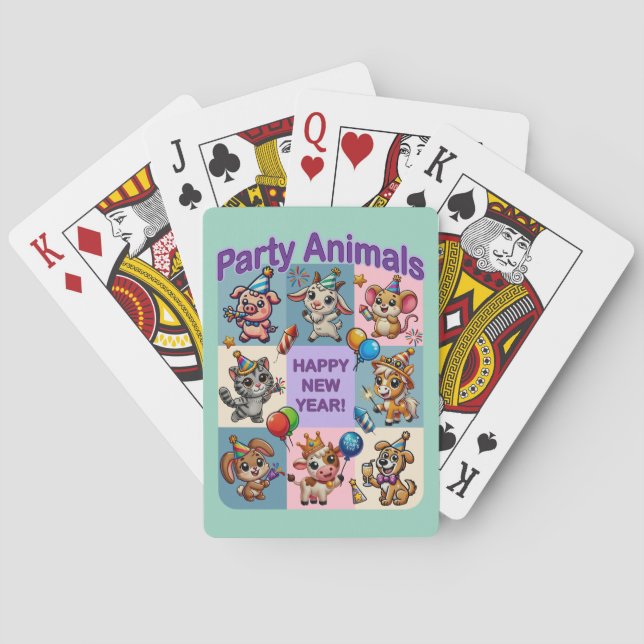 Jeu De Cartes Fête des animaux "Bonne année" (dos)
